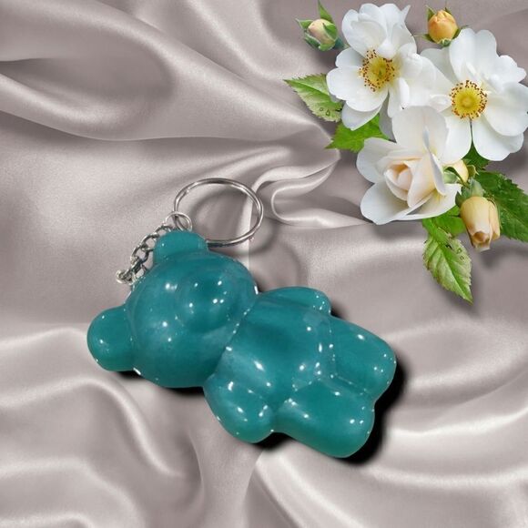 Blue Green Gummy Bear Keychain(Z178) - Picture 4 of 6